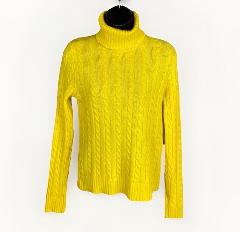 J Crew Vintage Merino Rabbit & Cashmere Sweater Women’s Cable Knit Turtleneck M